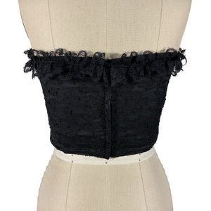 Alessandra Rich Lace Black Bustier Crop Top Size 38 EU / US 2