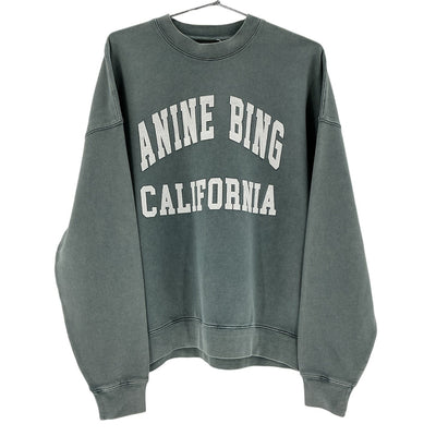 Anine Bing Graphic Teal Miles Sweatshirt Size XS