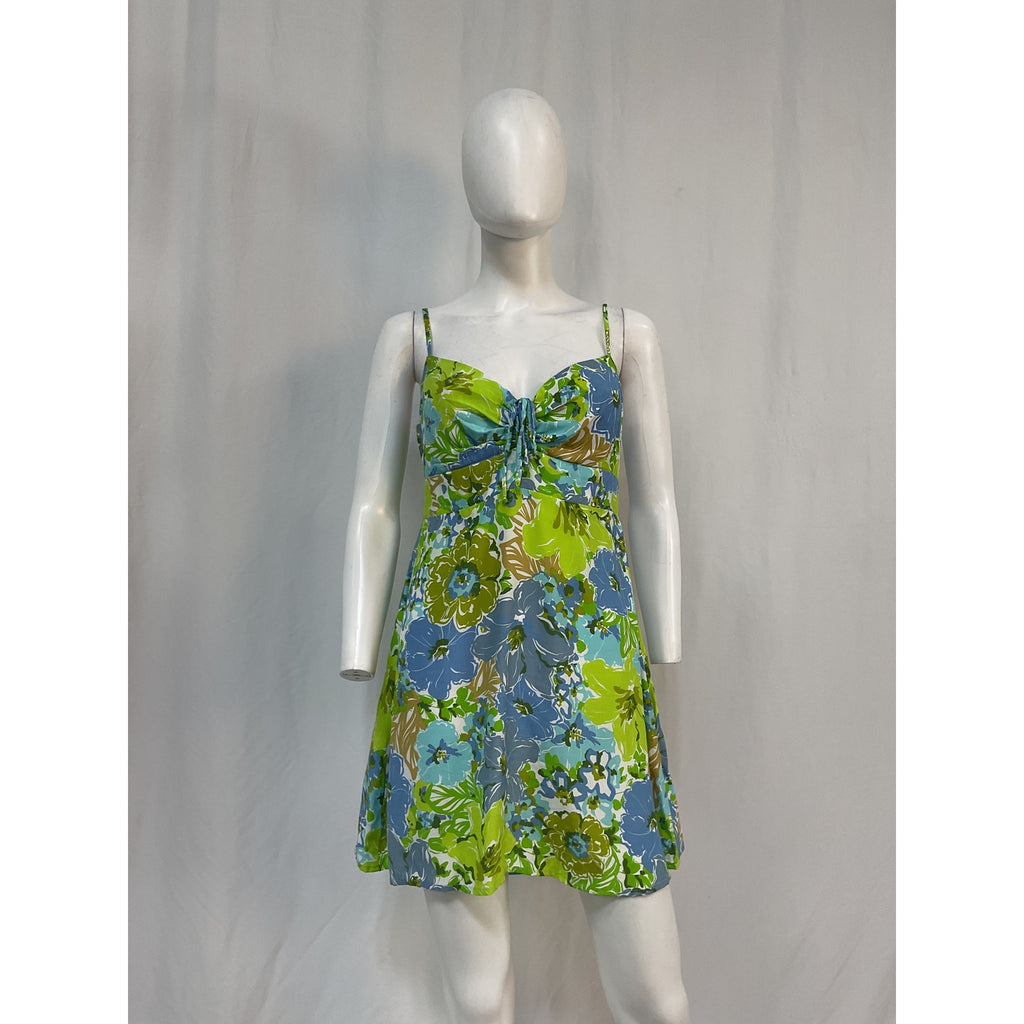Faithfull The Brand 'Altura' Green Rayon Mini Dress Size M