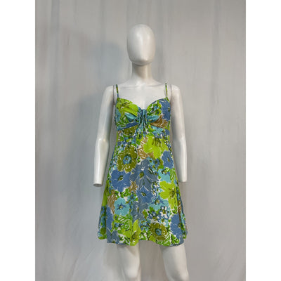 Faithfull The Brand 'Altura' Green Rayon Mini Dress Size M