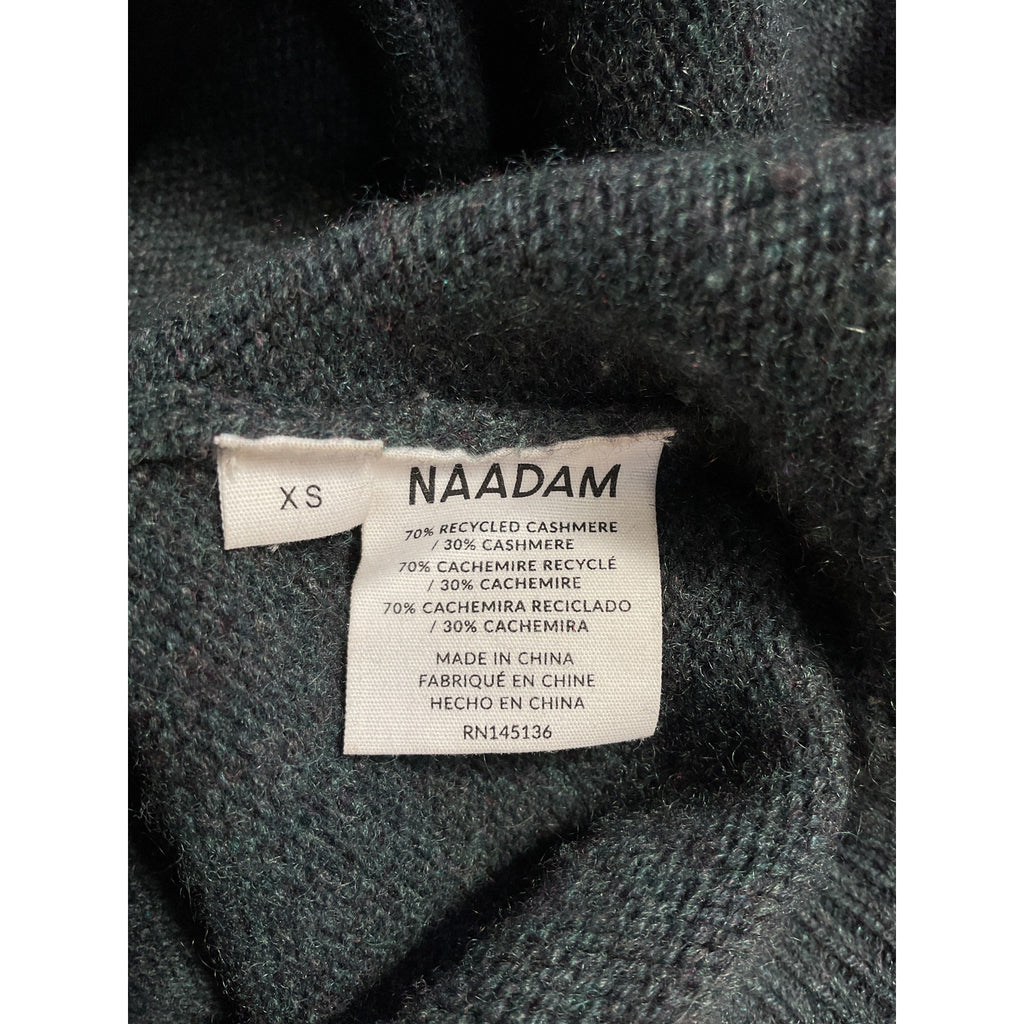 Naadam 'Recycled' Green Cashmere Open Neck Polo Size XS
