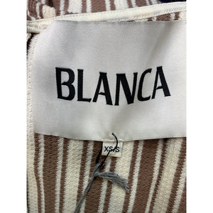 La Blanca Striped Brown Demi Midi Dress Size XS / S NWT