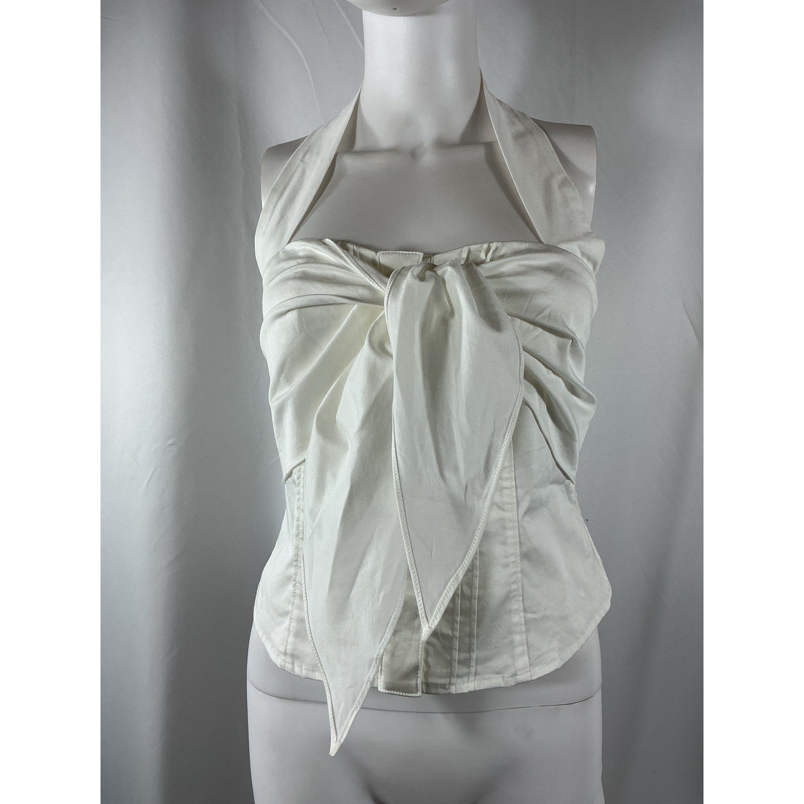 Cult Gaia 'Liliana' White Cotton Poplin Halter Top Size S