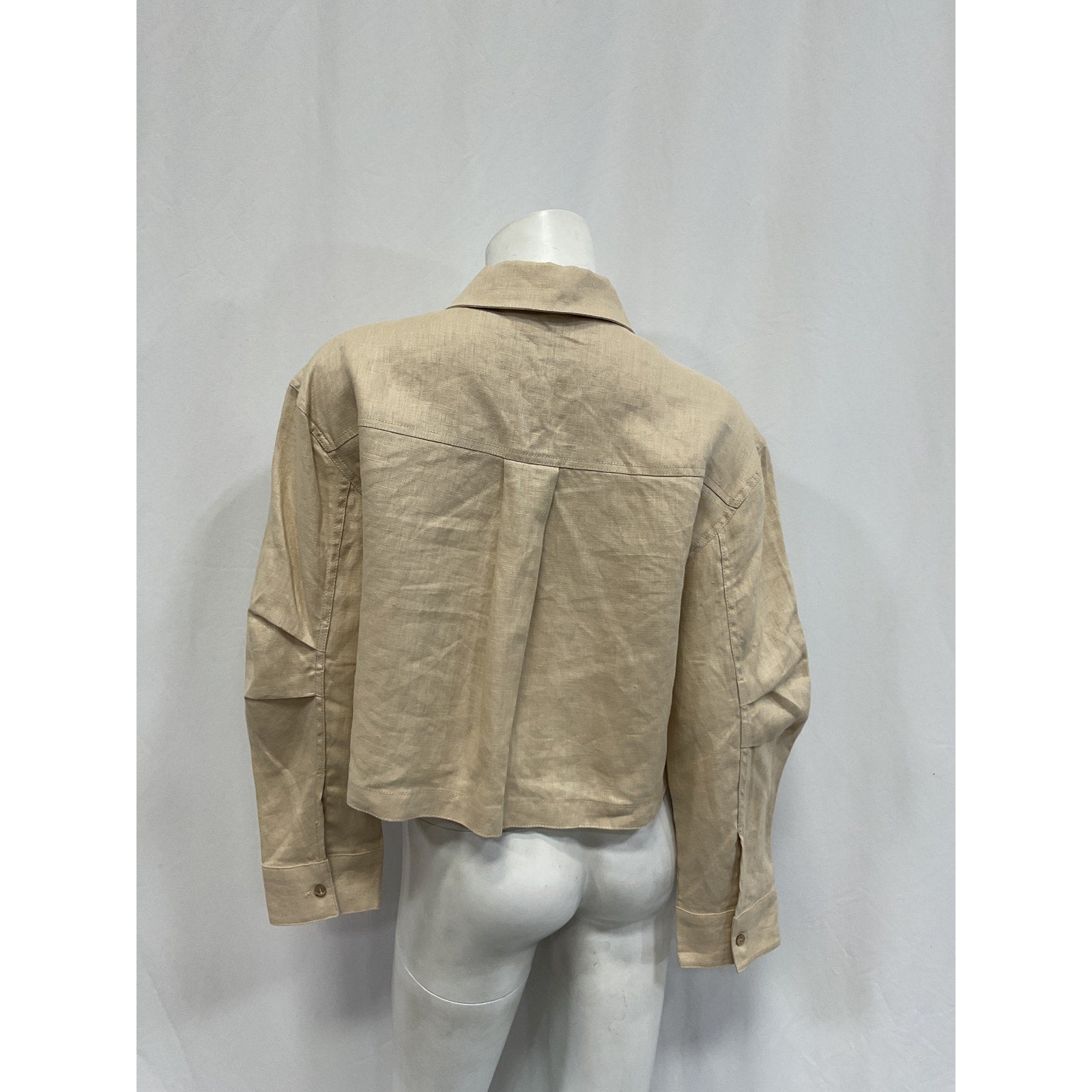 L'Academie 'Josefin' Beige Linen Blouse Size XS
