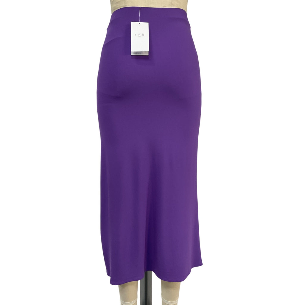 Iro 'Zimon' Purple Viscose Straight Midi Skirt Size 36 NWT