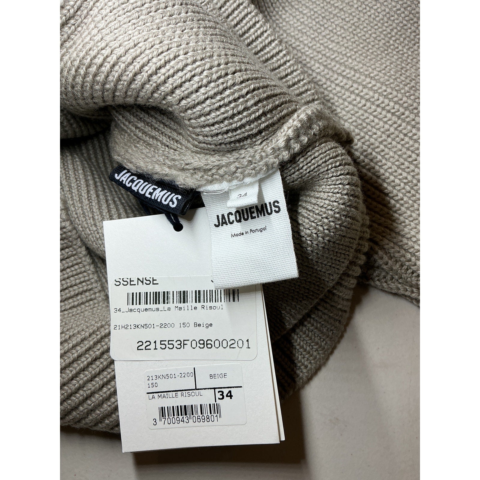 Jacquemus 'La Maille Risoul' Tan Wool Sweater Size 34 - NWT