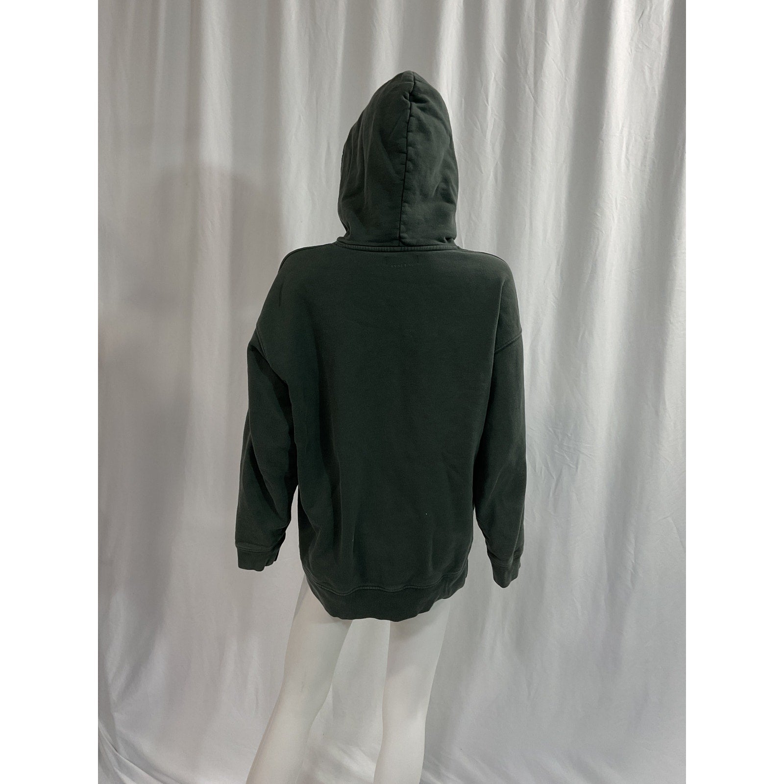 Anine Bing 'Sport Vincent' Green Logo Nyc Hoodie Size S