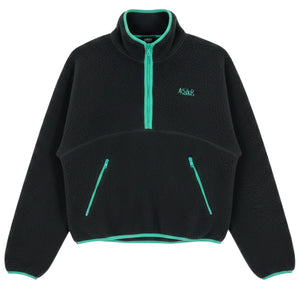 Sporty & Rich Plush Black Fleece Half Zip Pullover Size XS