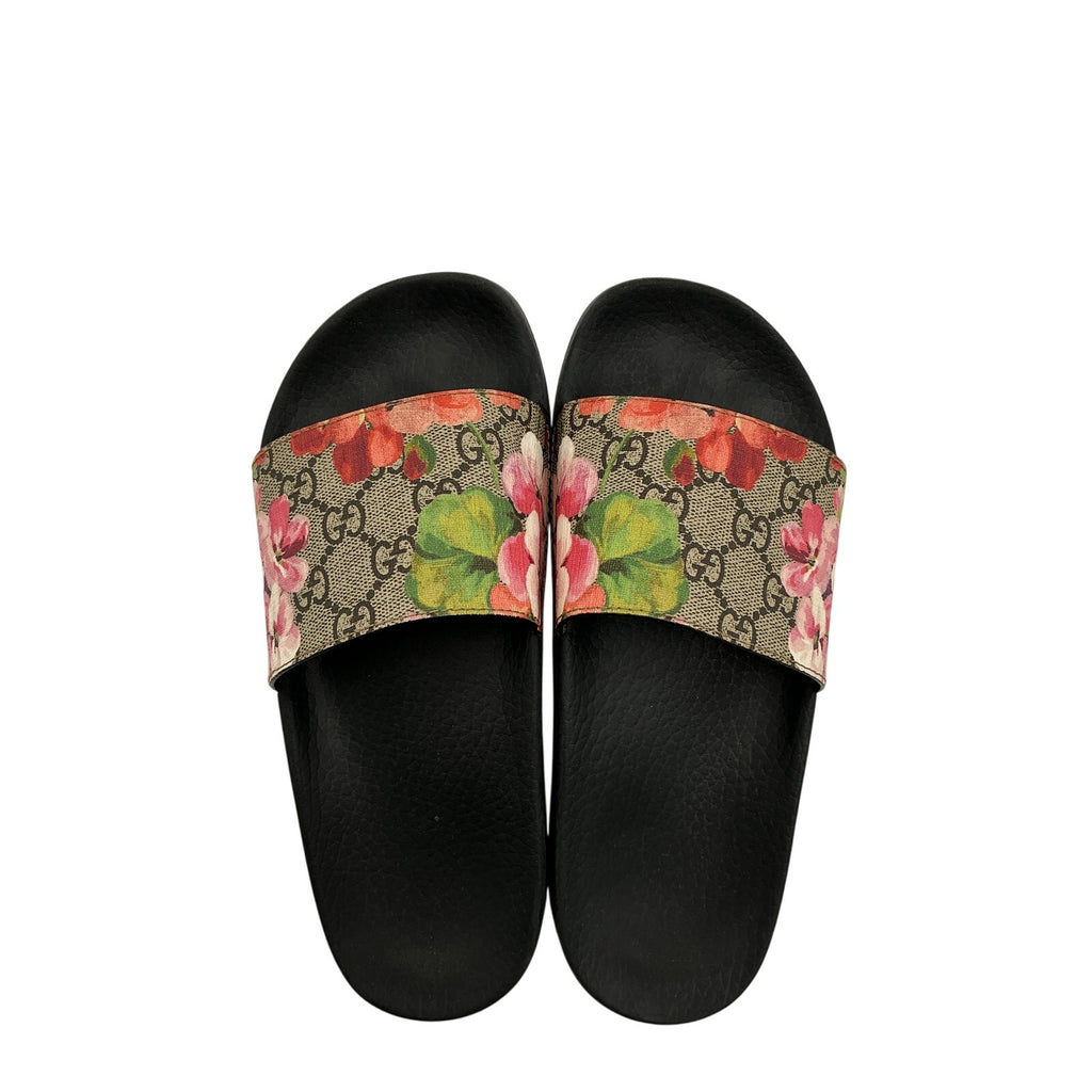 Gucci 'Pursuit' Black Leather Slide Sandal Size 6US / 36EU