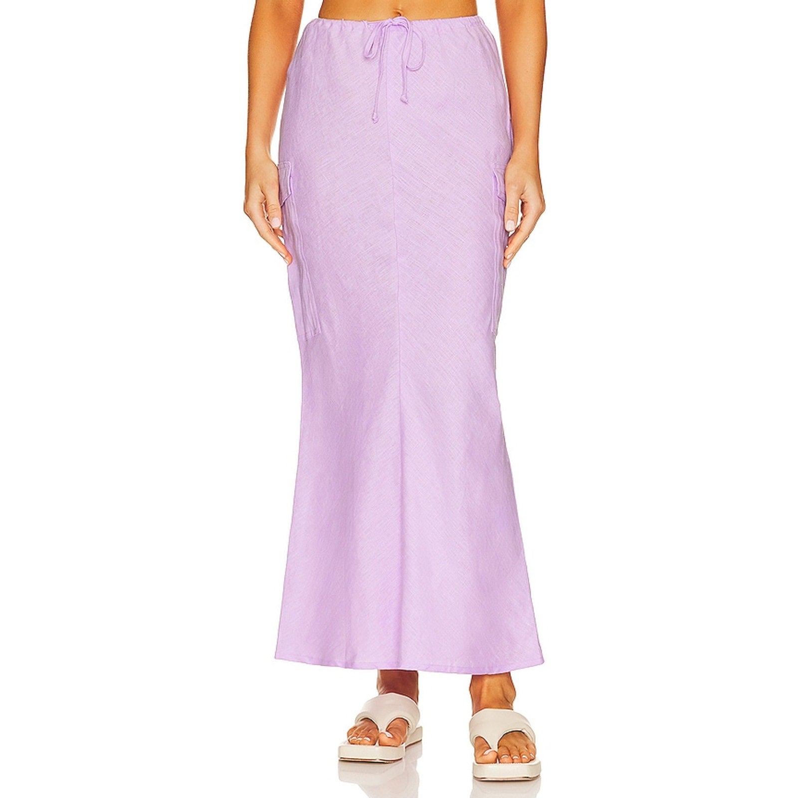 Faithfull The Brand 'Katala' Purple Linen Skirt Size XXL