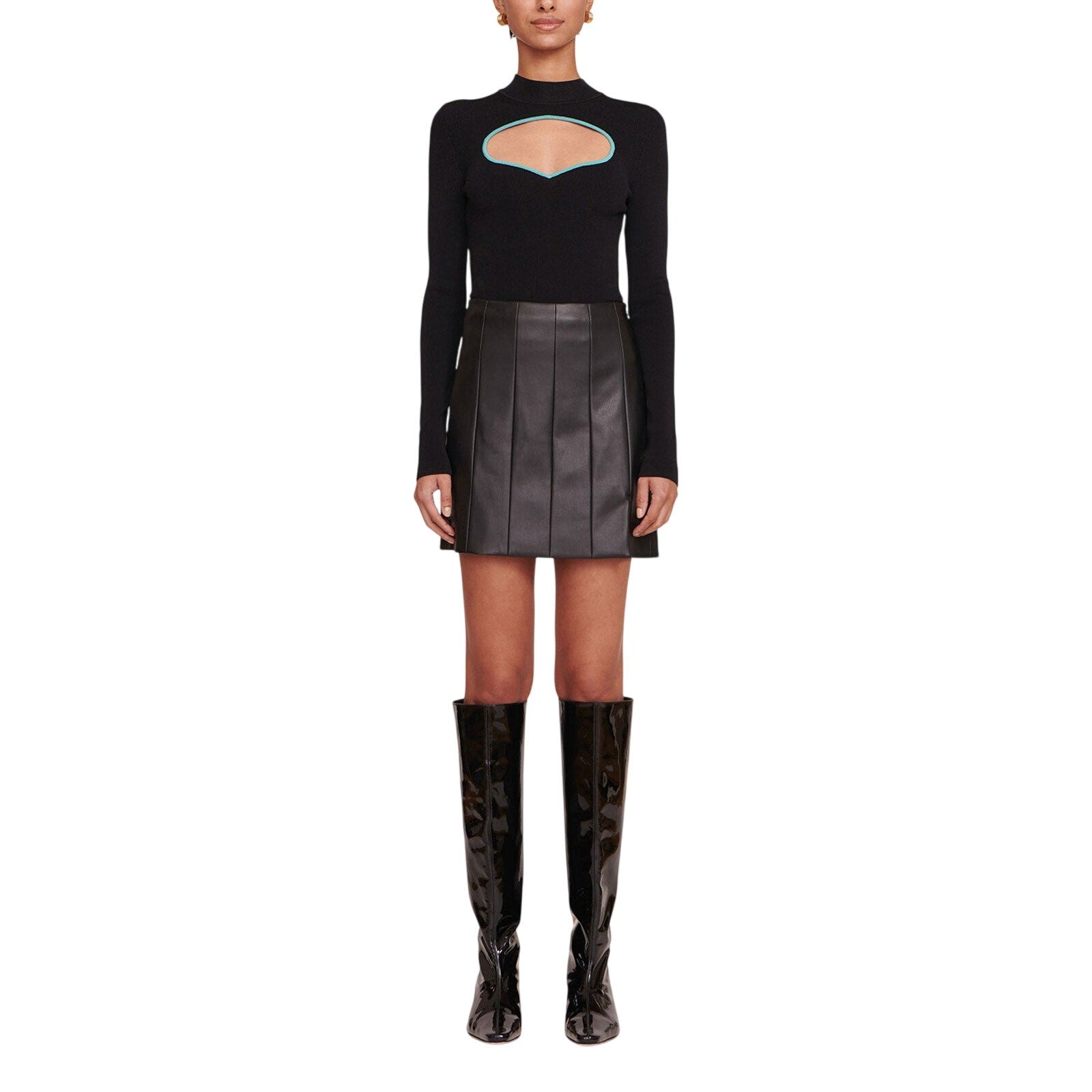 Staud 'Wells' Black Mini Skirt Size 0