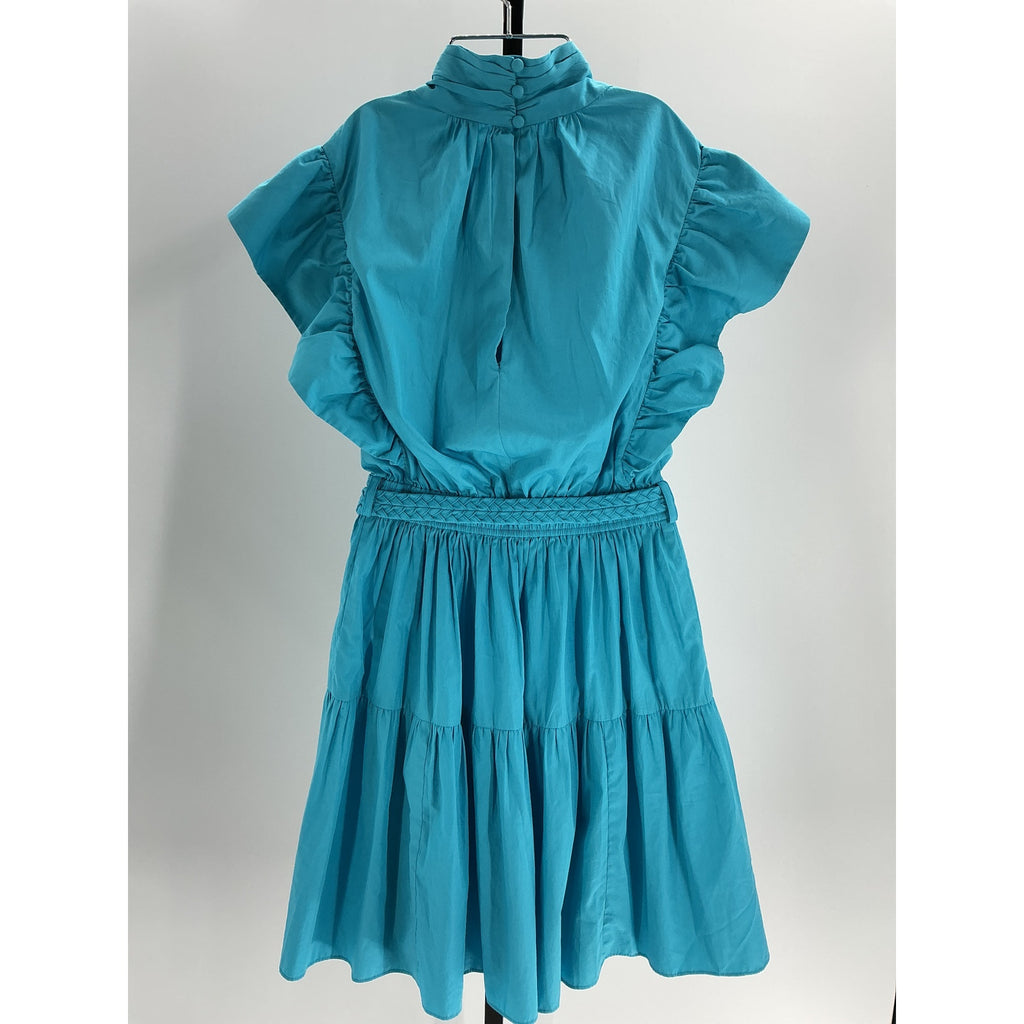 Derek Lam 'Finn' Blue Ruffle Wrap Dress Size 6