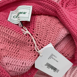 Casablanca Ombre Pink Crochet Polo Top Size XS