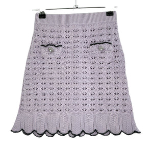 Self-Portrait Crochet Lilac Scallop Hem Skirt Size 8