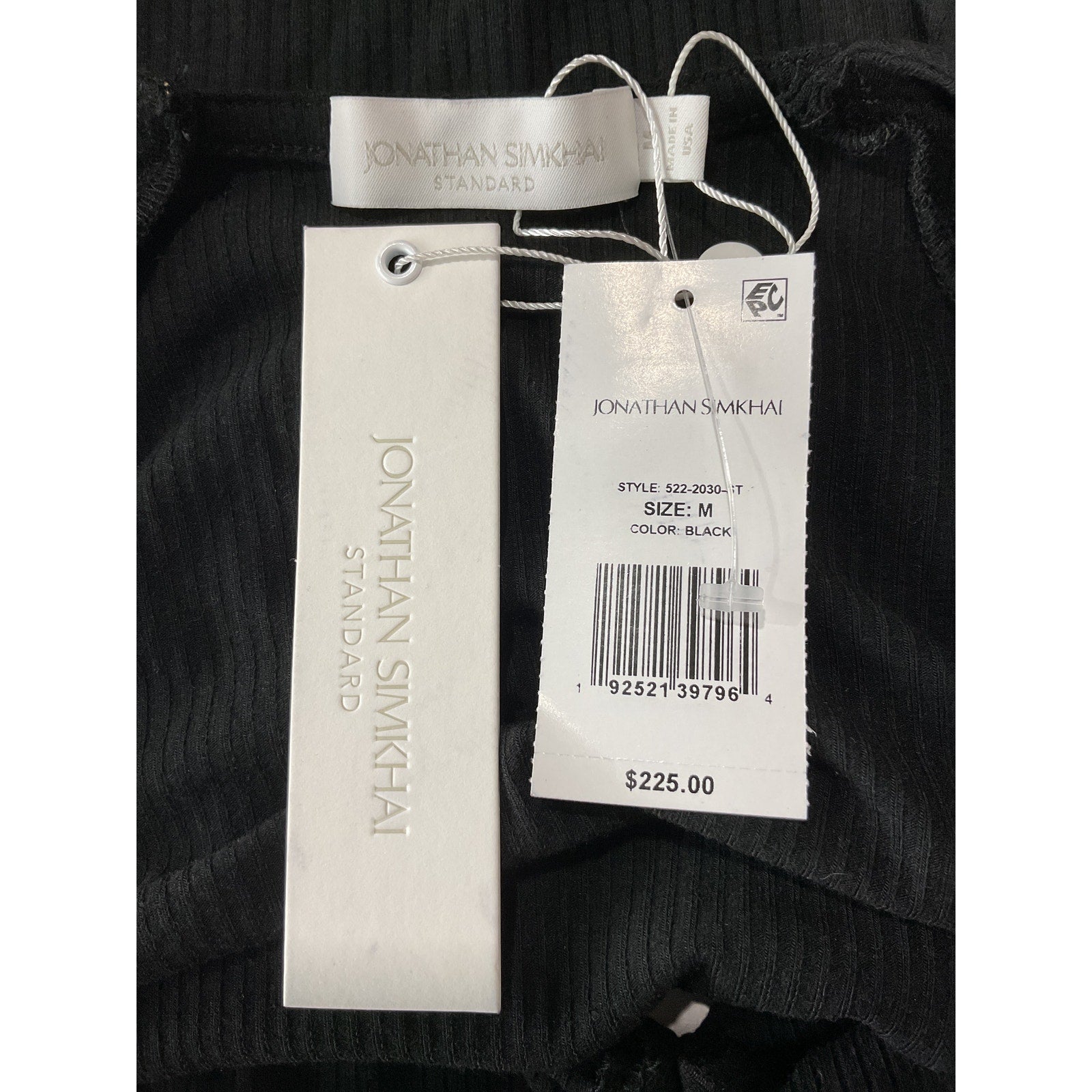 Jonathan Simkhai 'Merritt' Black Spandex Long Sleeve Top Size M - NWT