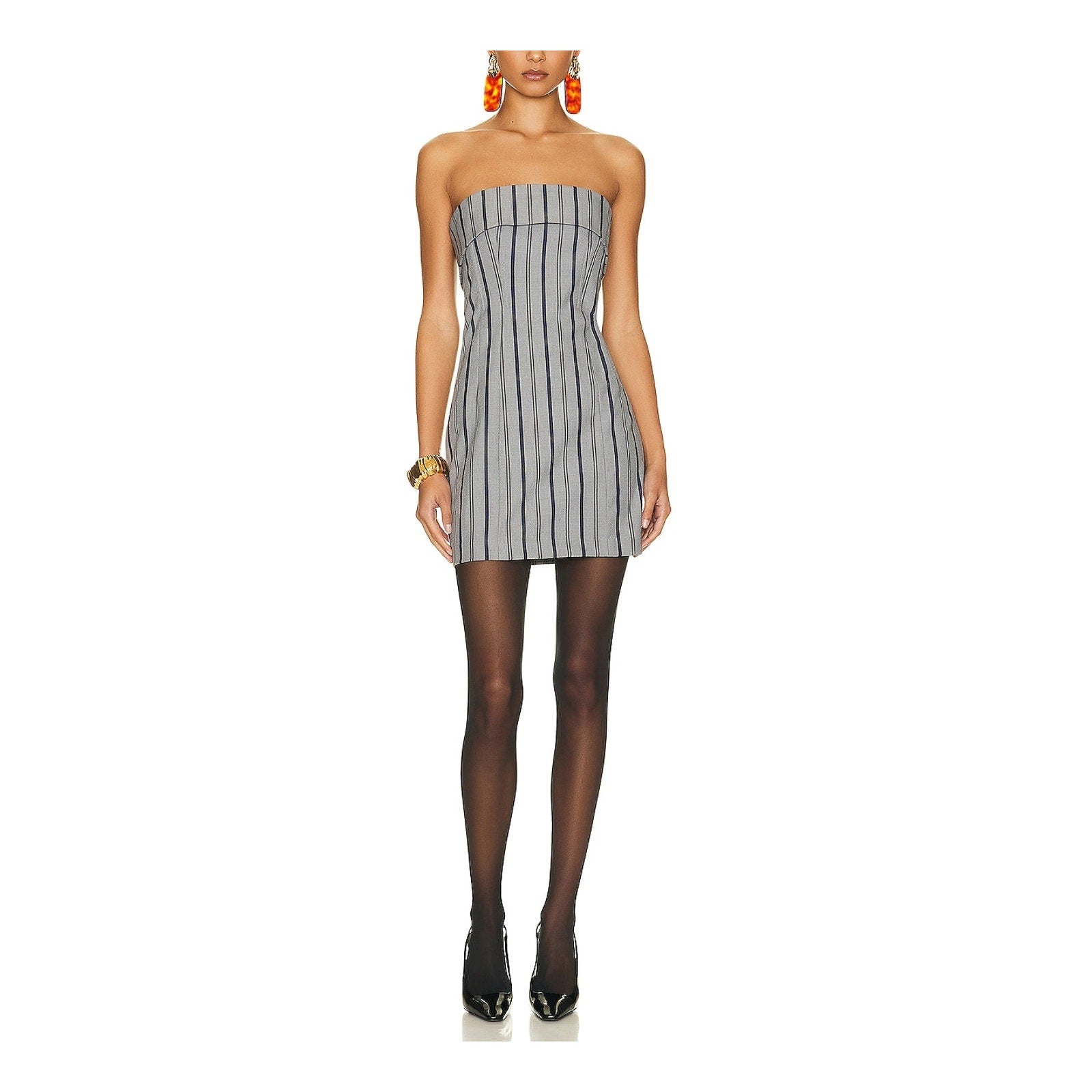 Helsa Mini Strapless Suit Grey Polyester  Dress Size M