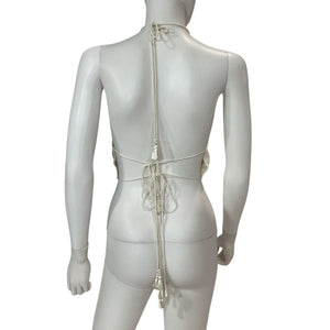 Hemant And Nandita Lace Off White Nysa Crop Top Size XS