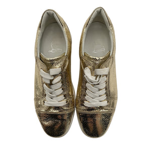 Christian Louboutin Metallic Gold Vieira Sneakers Size 39 EU / US 9