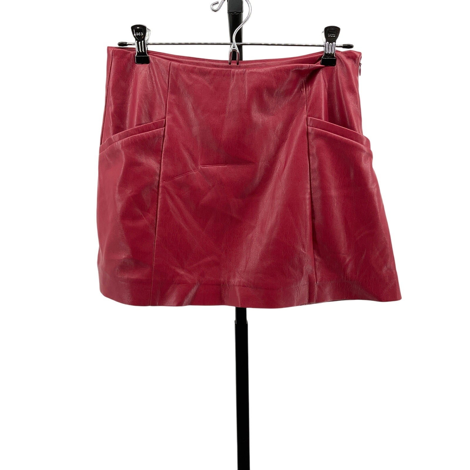 House Of Harlow 1960 x Revolve 'Bordeaux' Red Polyurethane Faux Leather Mini Skirt Size S