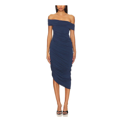 Katie May Ruched Navy Blue Alana Dress Size XS