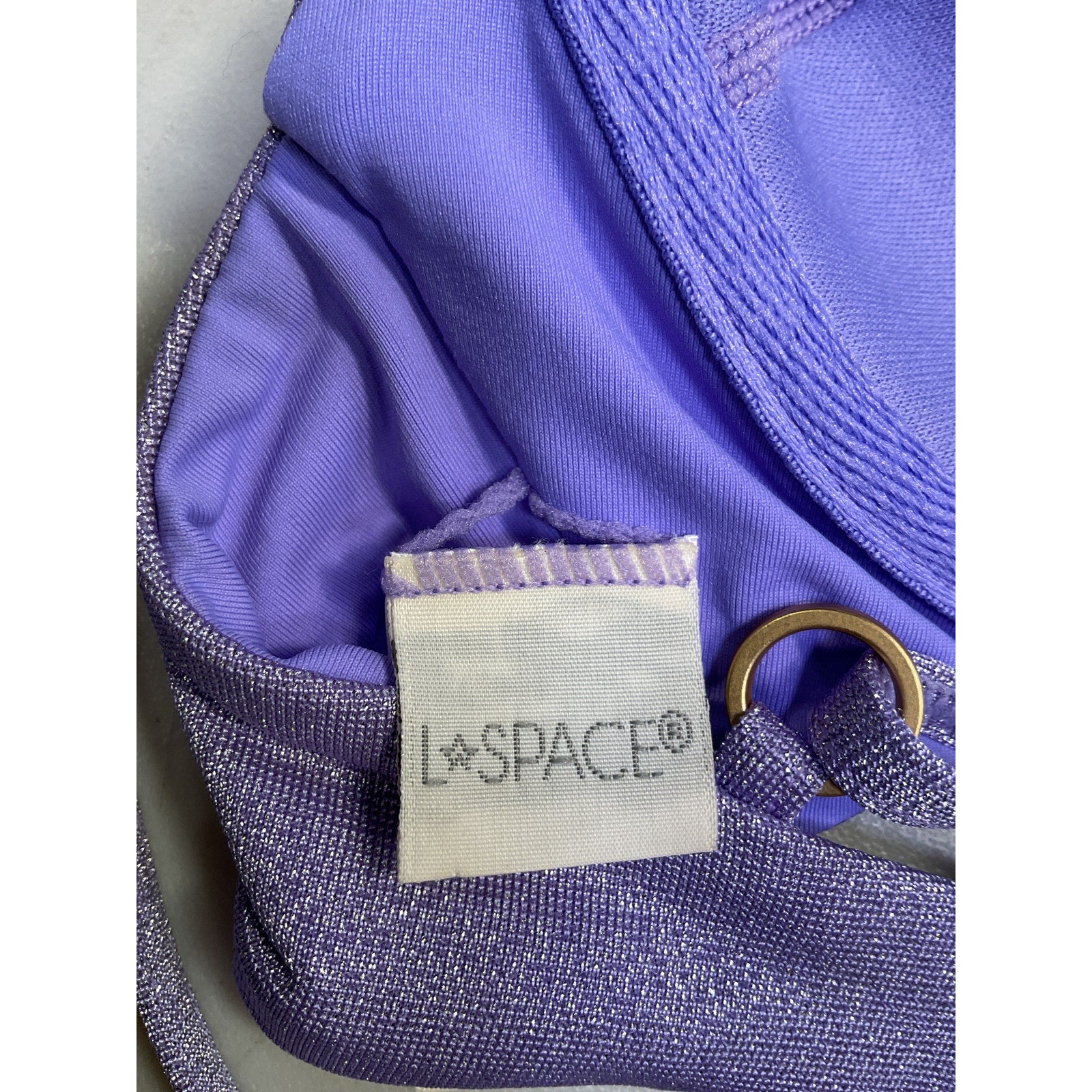 L*Space 'Marley' Purple Nylon Top Size S