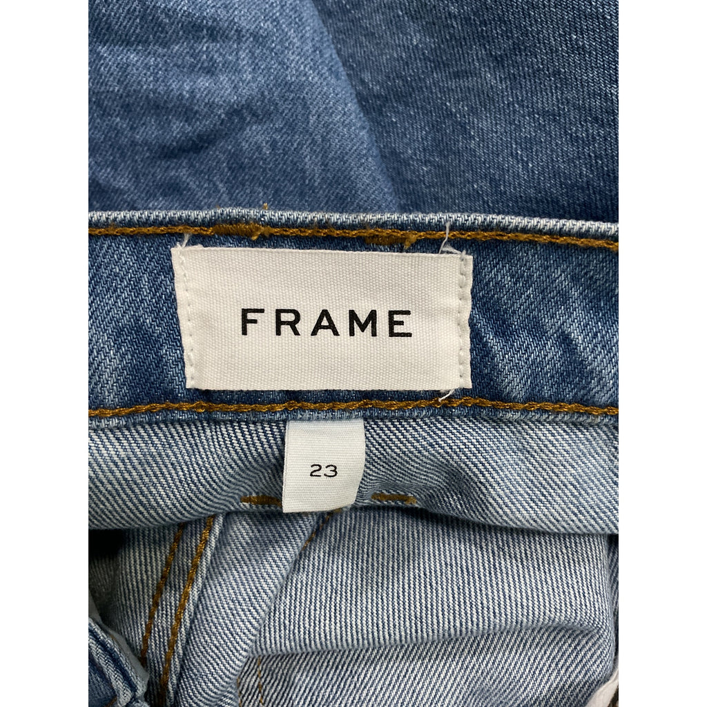 Frame Le High N Tight Blue Wide Denim Jean Size 23