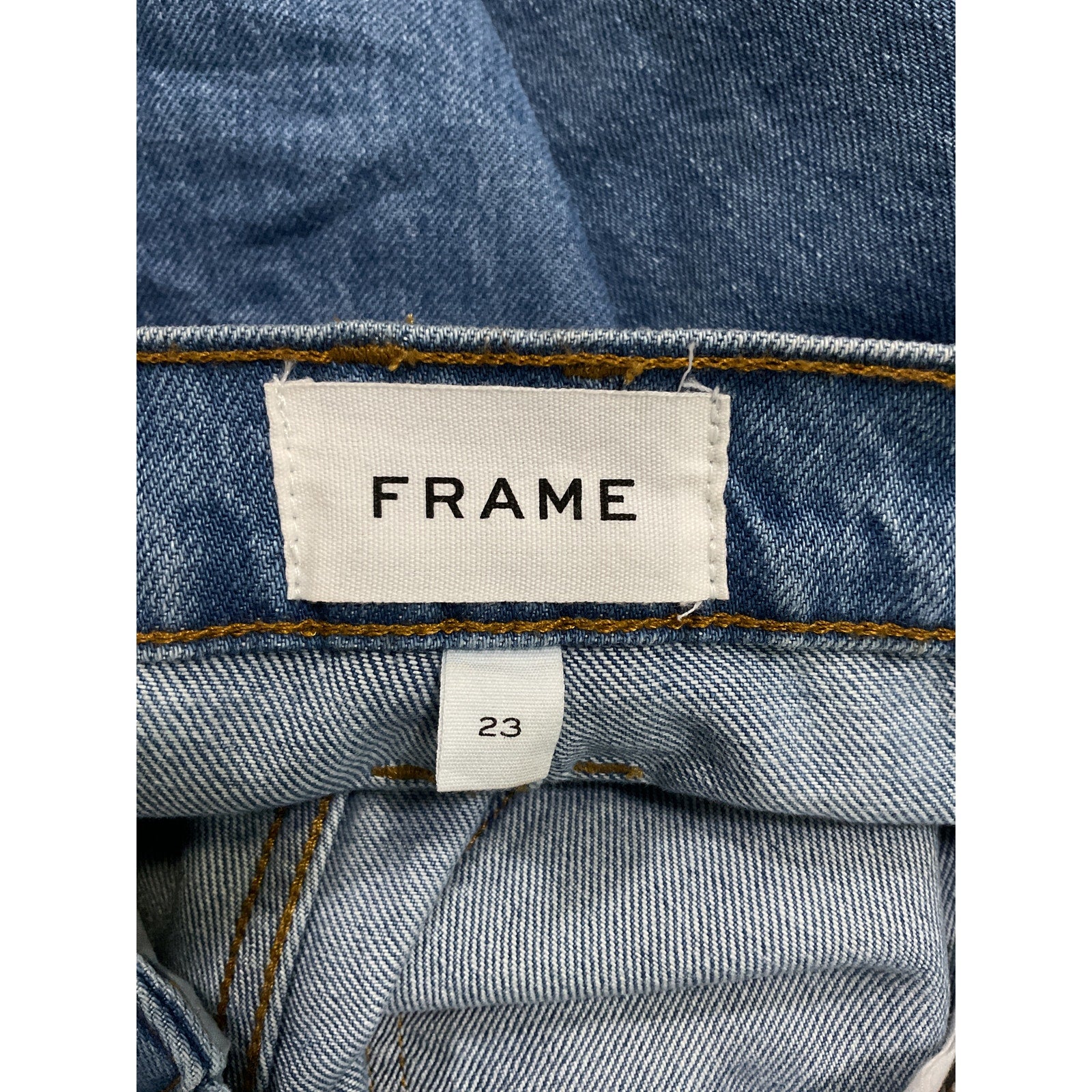 Frame Le High N Tight Blue Wide Denim Jean Size 23