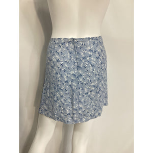 Reformation 'Margot' Blue Floral Skirt Size 8