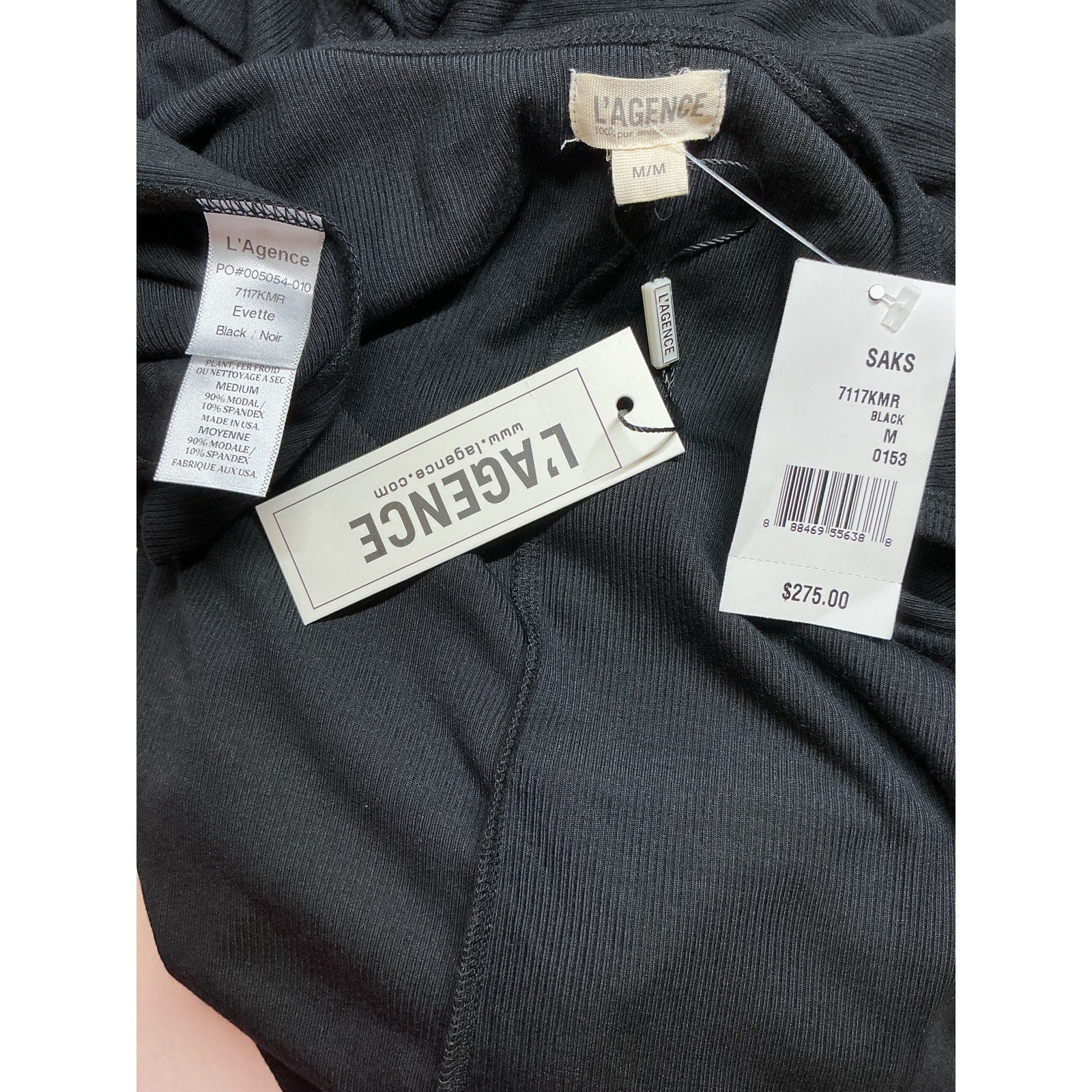 L'Agence 'Evette' Black Spandex Sleeveless Jumpsuit Size M - NWT
