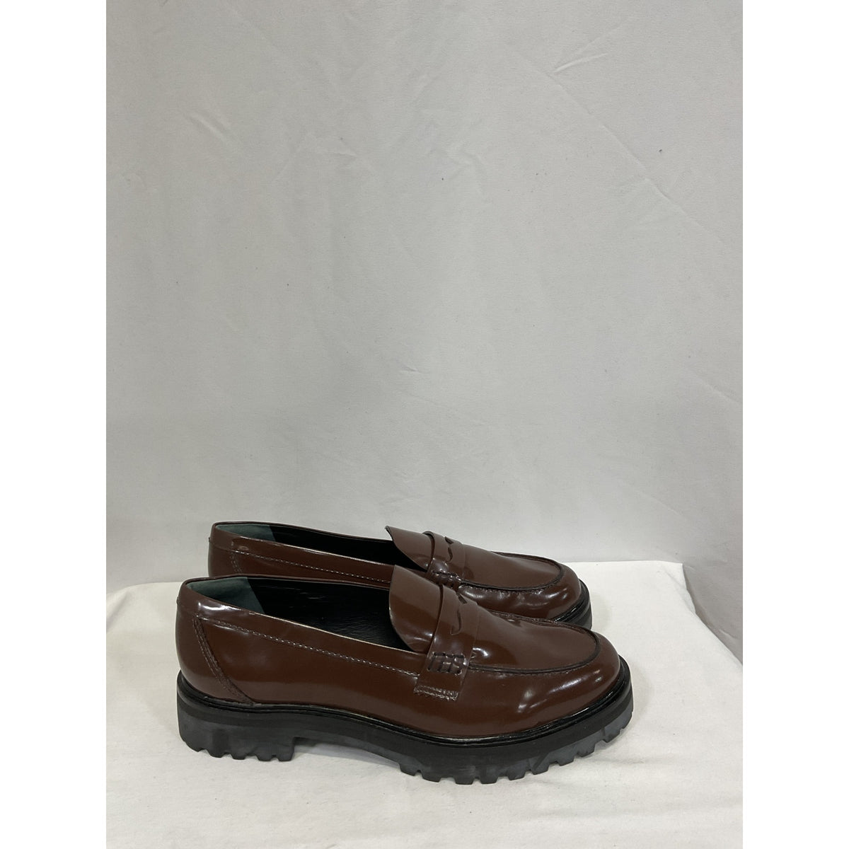 Reformation 'Agathea' Brown Leather Chunky Loafer Size 10