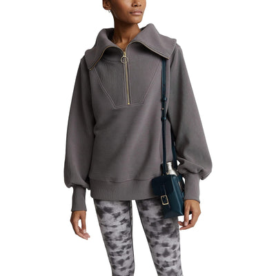 Varley Textured Gray Vine Half Zip Pullover Size XS