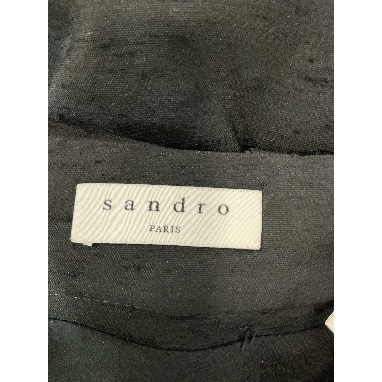 Sandro 'Amy' Black Belted Ruffled Slub Woven Mini Skirt Size 1