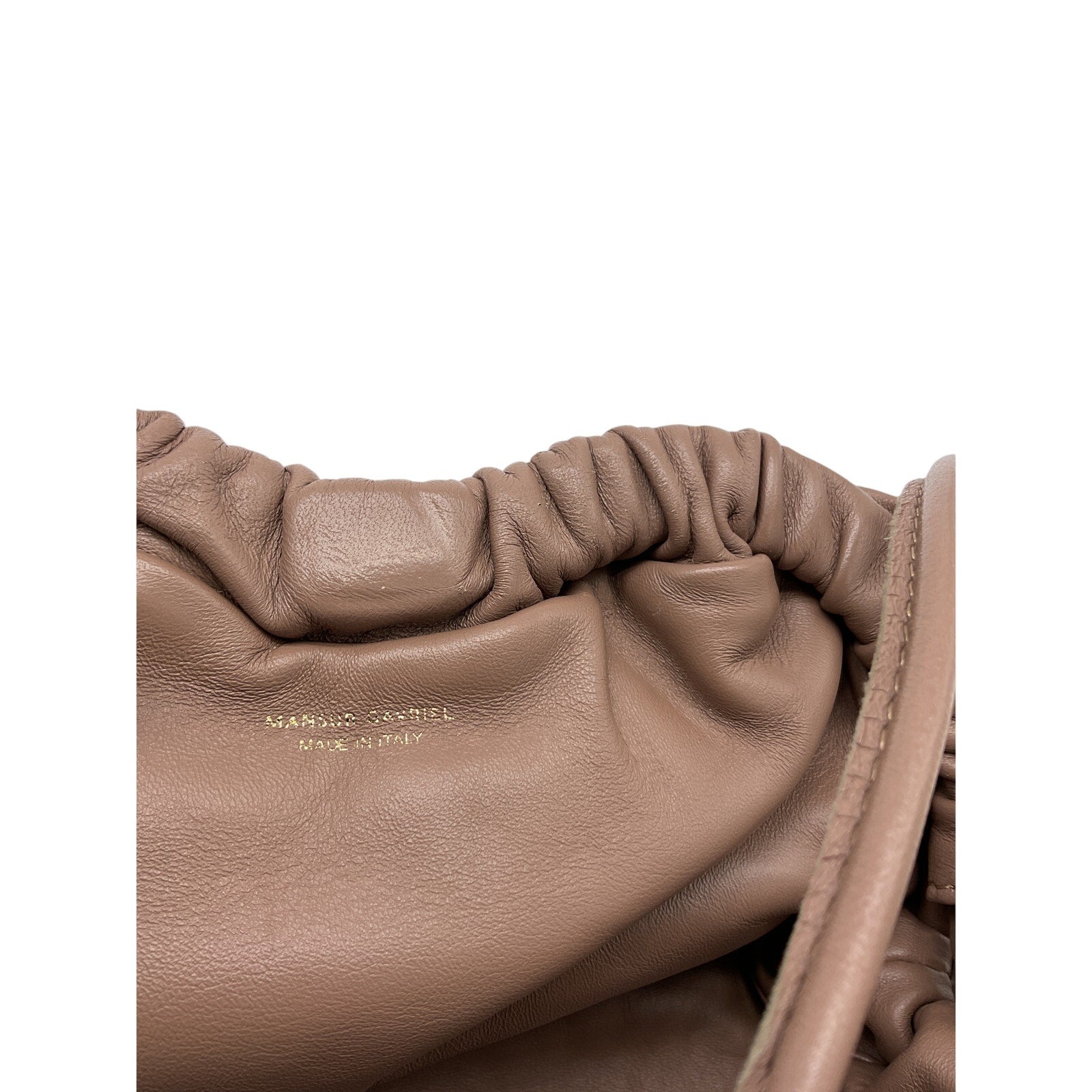 Mansur Gavriel Mini Brown Leather Cloud Leather Clutch