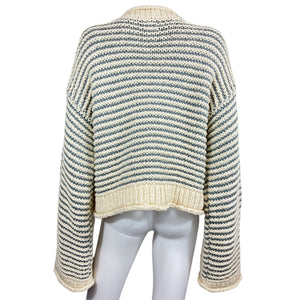 Mother Striped Multicolor Bell Sleeve Roll Sweater Size S