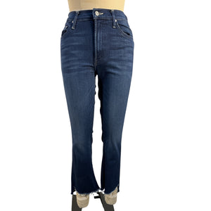 Mother High Rise Blue Insider Crop Step Fray Denim Jeans Size 27