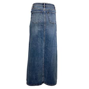 Alice And Olivia Front Slit Brooklyn Blue Rye Skirt Size 26