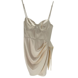 Michael Costello Draped Cream Banks Dress Size XS