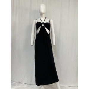 L*Space 'Naomi' Black Lyocell Strappy Midi-Dress Size L