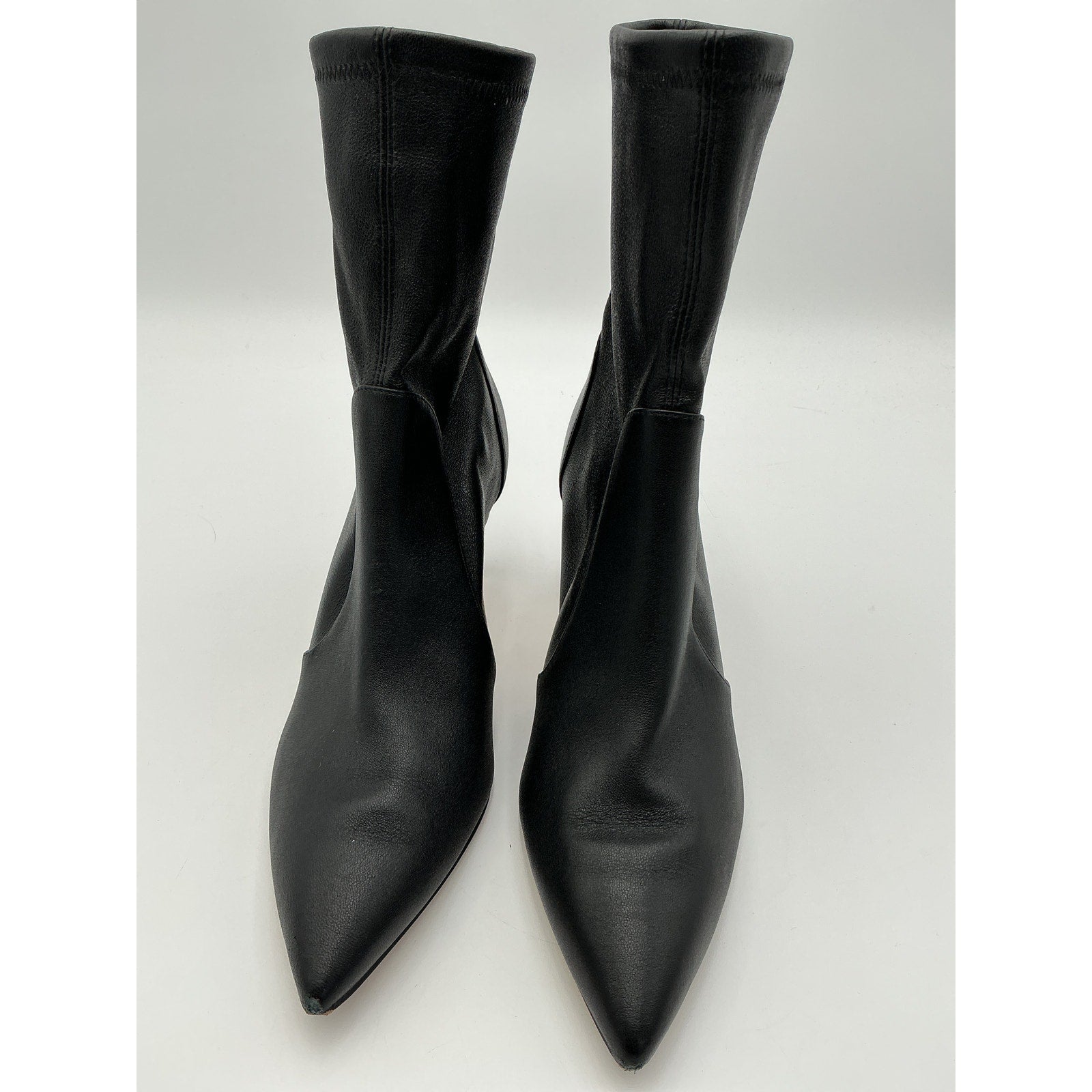 Stuart Weitzman Polish Black City 75 Stretch Bootie Size 7.5