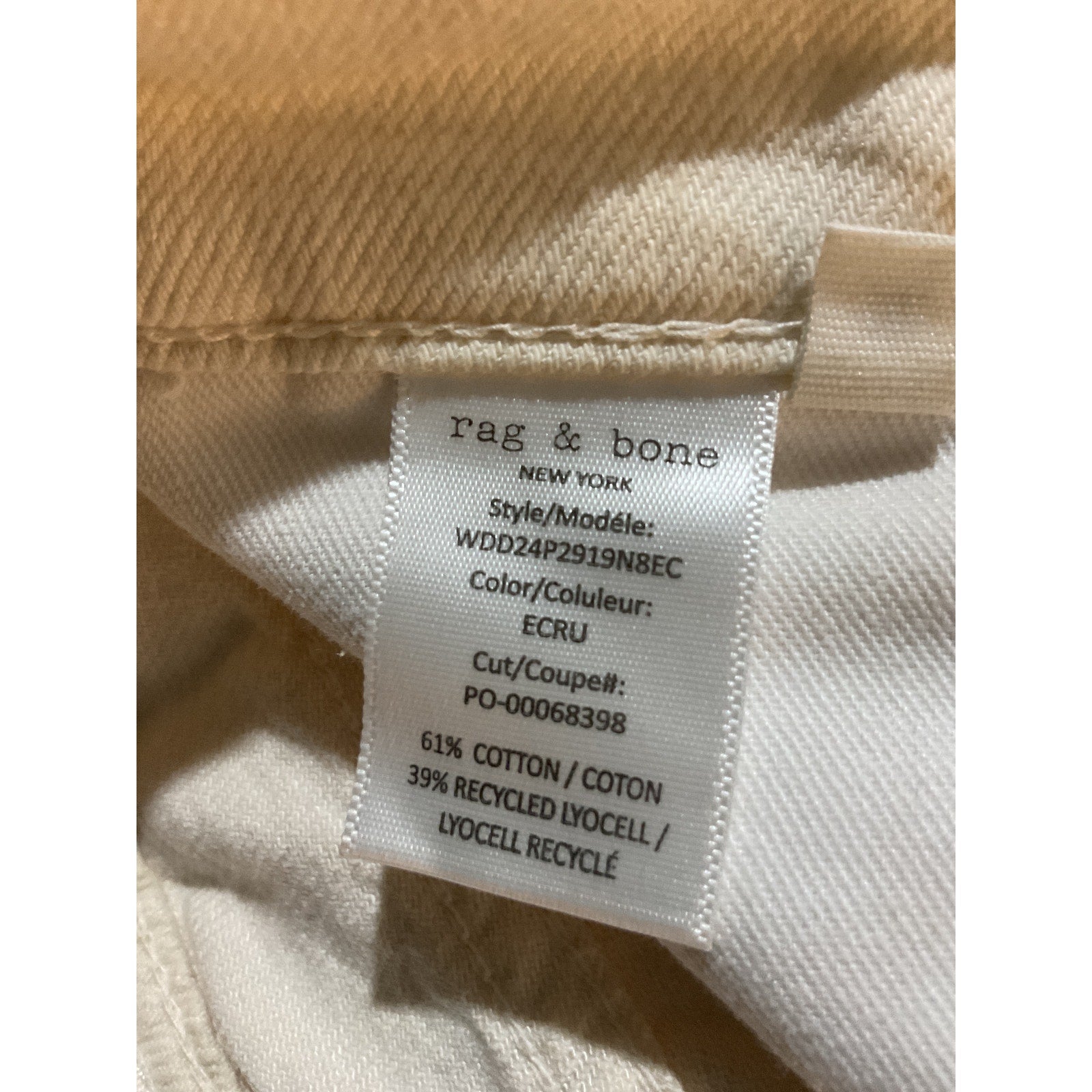 Rag & Bone Featherweight White Cotton Sofie Pants Size 26