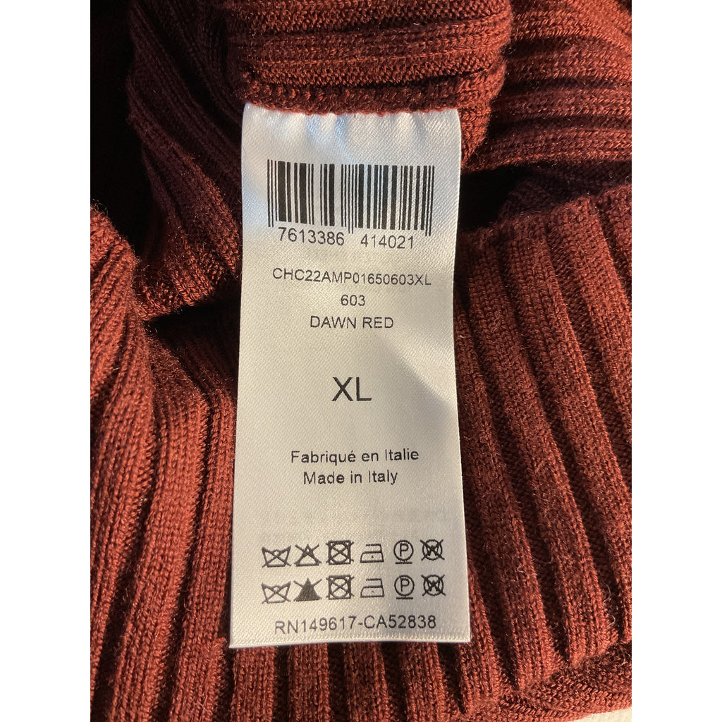 Chlo� 'Ribbed' Brown Wool Cashmere-Blend Turtleneck Sweater Size XL