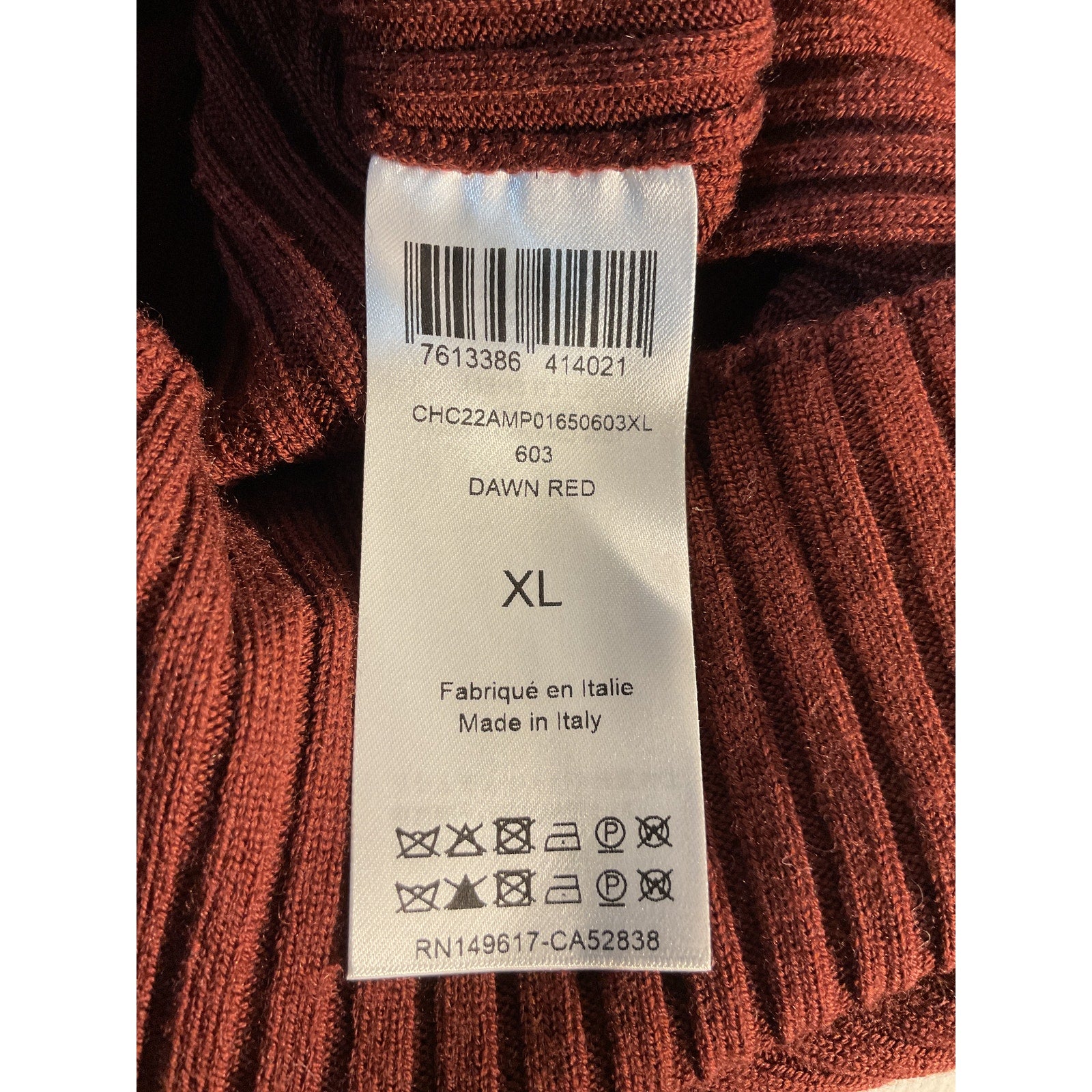 Chlo� 'Ribbed' Brown Wool Cashmere-Blend Turtleneck Sweater Size XL
