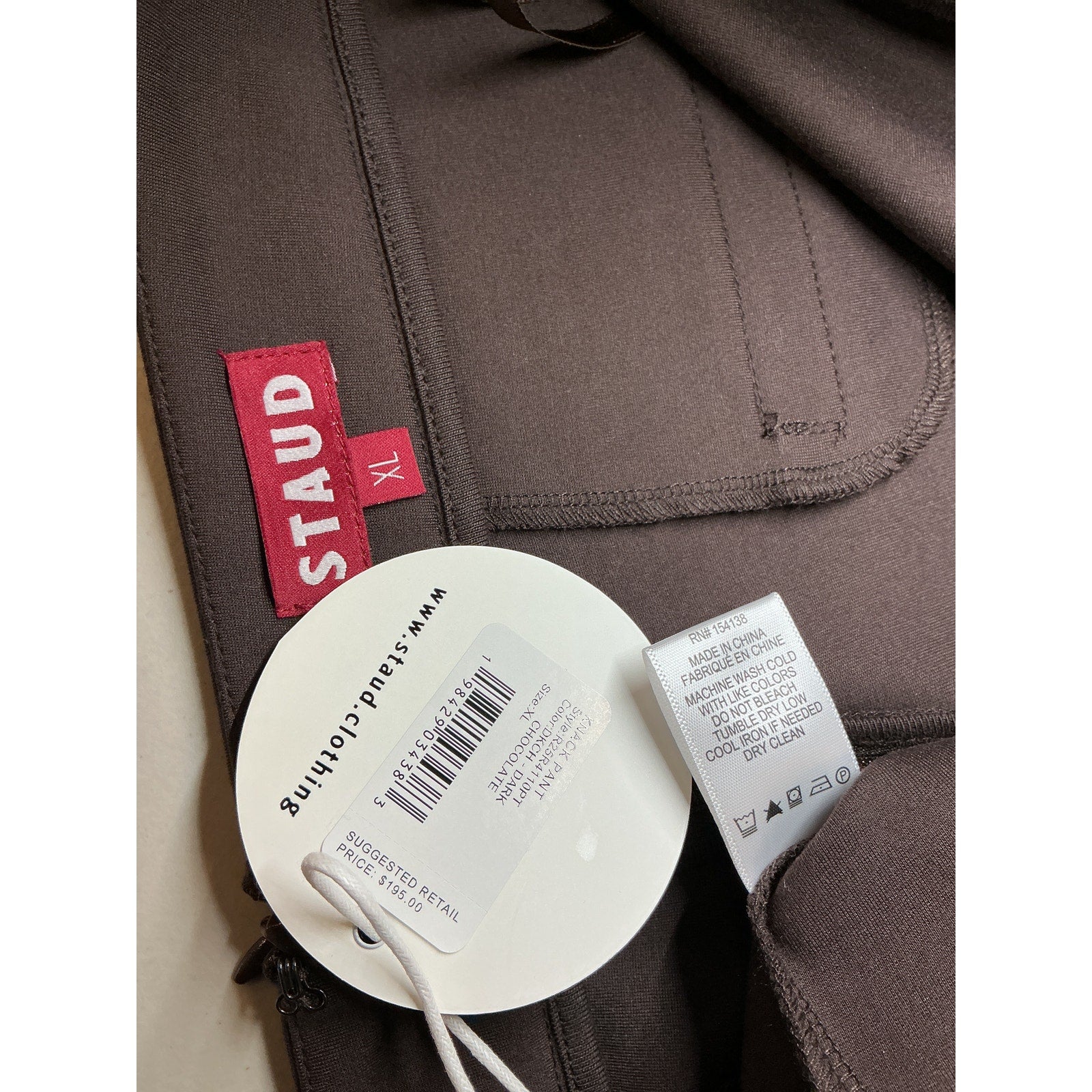 Staud 'Knack' Brown Rayon Pant Size XL - NWT