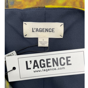 L'agence Sleek Blue Chartreuse Tie Dye Jodie Dress Size 0 NWT