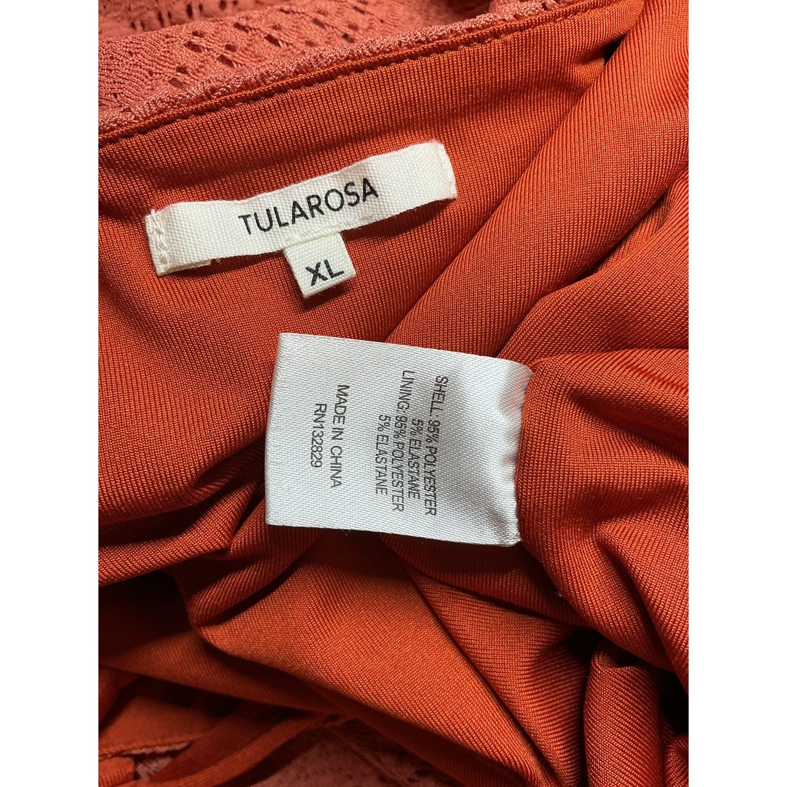 Tularosa 'Nora' Orange Polyester Maxi Dress Size XL