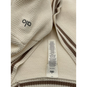 Alo Yoga 'Tennis Club' Beige Cotton Sweater Knit Cardigan Size S