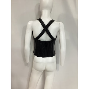 Miaou 'Valda' Black Faux Fur Corset Size M