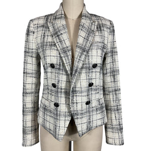 L'Agence Tailored Ecru Black Brooke Blazer Size 0