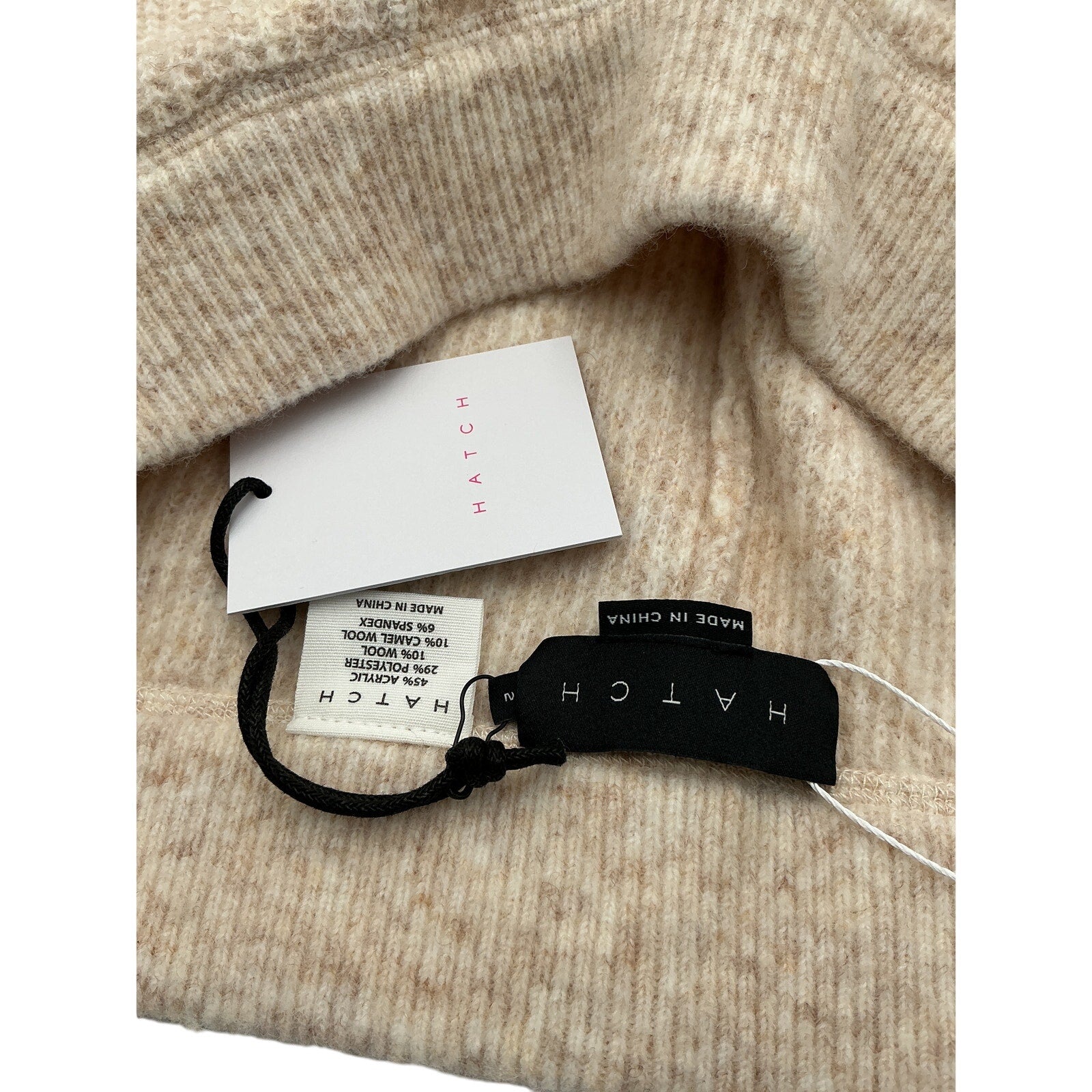 Hatch 'The Cozy' Beige Acrylic Waffle Jogger Size 2