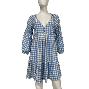 Hatch Gingham Blue Kelsey Dress Size 0
